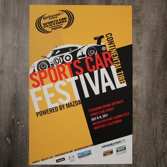 2011 Continental Tire Sports Car Festival Promo Ticketing Poster Laguna Seca - Picture 1 of 1